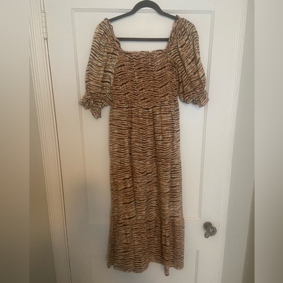 Faithfull The Brand - Wyldie Animal Print Linen MIDI Dress - Picture 5 of 5